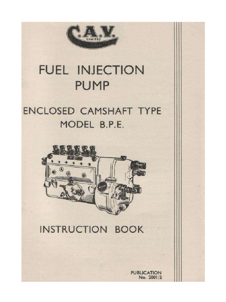 CAV Injectionpump PE | PDF