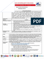 High School Department Performance Task # 2: Personal Development