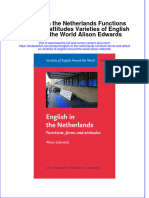 [Download pdf] English In The Netherlands Functions Forms And Attitudes Varieties Of English Around The World Alison Edwards online ebook all chapter pdf 