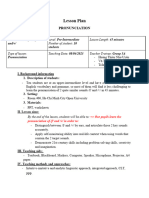 Group 5A-Lesson Plan - PRONUNCIATION