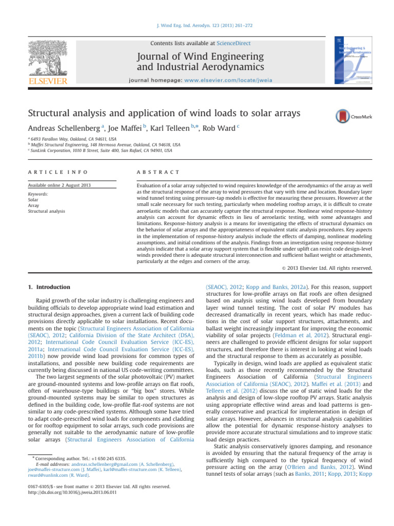 Wind Load Analysis for Solar Arrays | PDF | Photovoltaics | Wind Speed