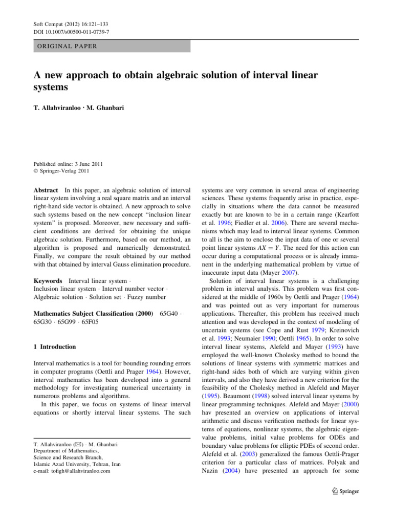 A new approach to obtain algebraic solution of interval linear pdf