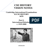 IGCSE HISTORY REVISION NOTES - Part 1 International Relations 1919 to 2000
