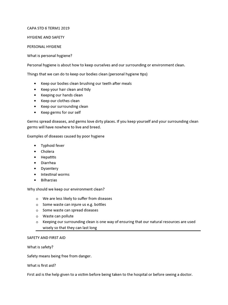 CAPA STD 6 TERM1 NOTES | PDF | Goods | Wound