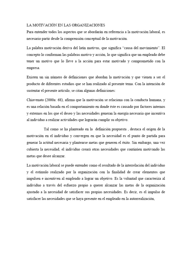 Importancia de la Motivación Laboral | PDF | Motivación | Motivacional