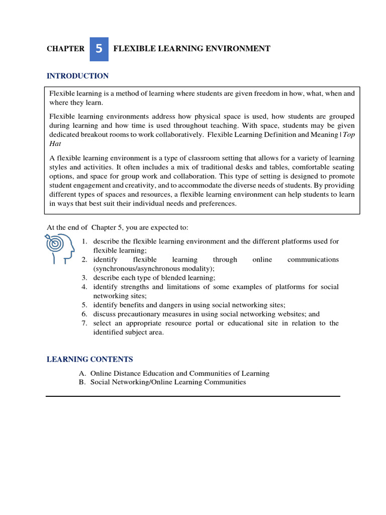 Ttl1 chapter 5 flexible learning environment for students pdf