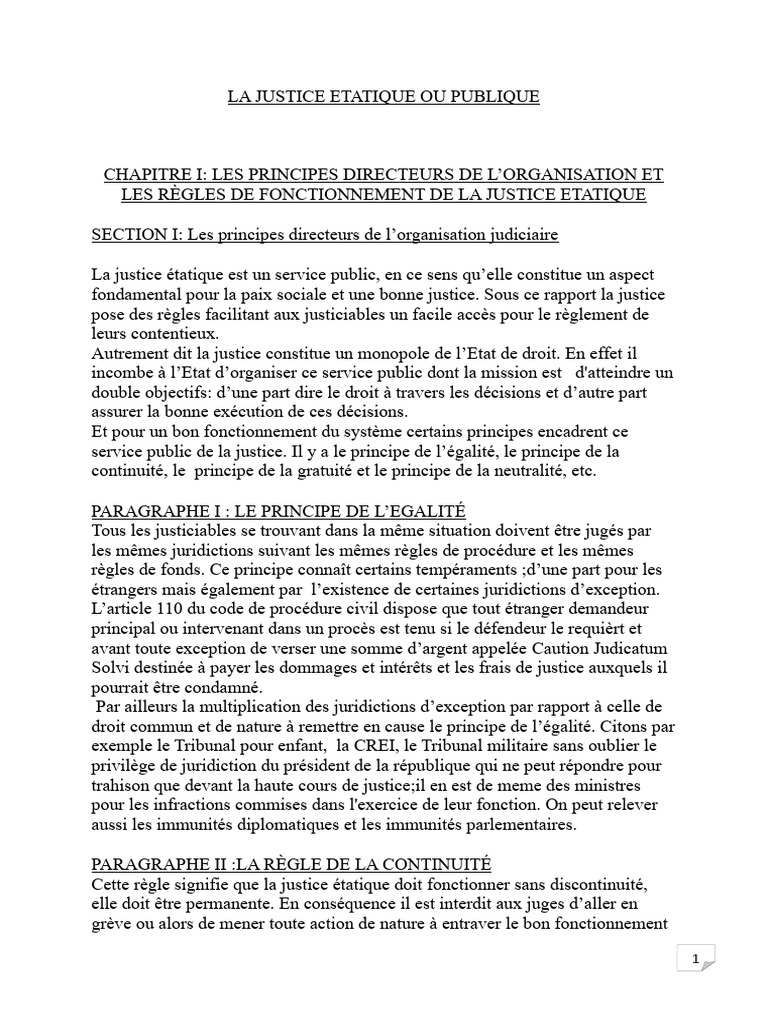 Principes de la Justice Étatique | PDF | Magistrat | Compétence