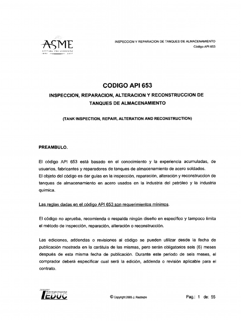 API 653 Español (Teduc) | PDF