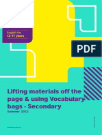 Ideas for lifting materials & using Vocabulary bags Secondary Summer 2022