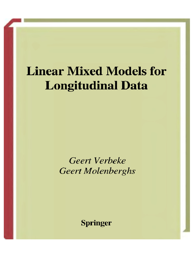 Linear Mixed Models For Longitudinal Data (GeretVerbekeGeretMolenberghs ...