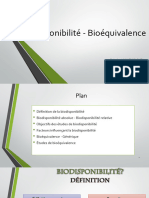 Biodisponibilité bioéquivalence