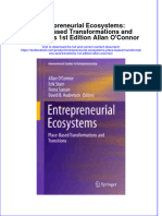 [Download pdf] Entrepreneurial Ecosystems Place Based Transformations And Transitions 1St Edition Allan Oconnor online ebook all chapter pdf 