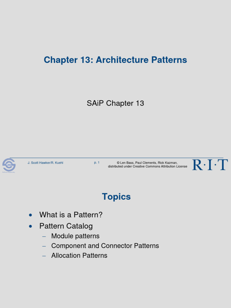 Lecture 18 Architecture Patterns | PDF | Peer To Peer | Client–Server Model