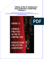(Download PDF) Chinese Politics in The Xi Jinping Era Reassessing Collective Leadership Cheng Li Online Ebook All Chapter PDF