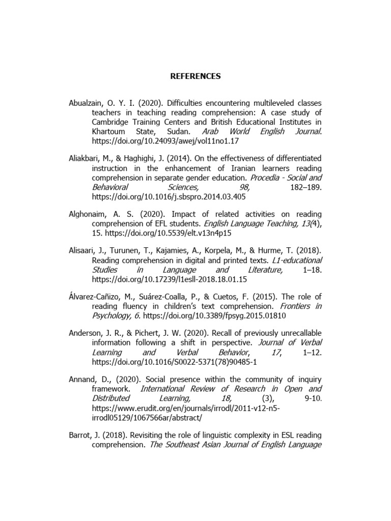 REFERENCES Correctionfinal | PDF | English As A Second Or Foreign ...