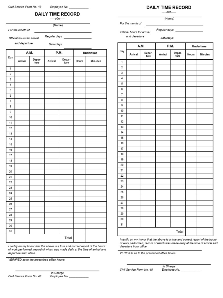 Dtr sample pdf