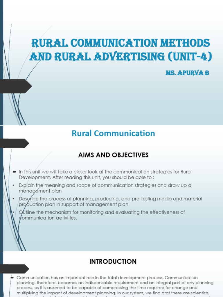 Rural Communication and Advertising Strategies | PDF | Marketing ...