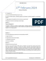 17th February - 24 - PMP Answer File - Daily Q&A