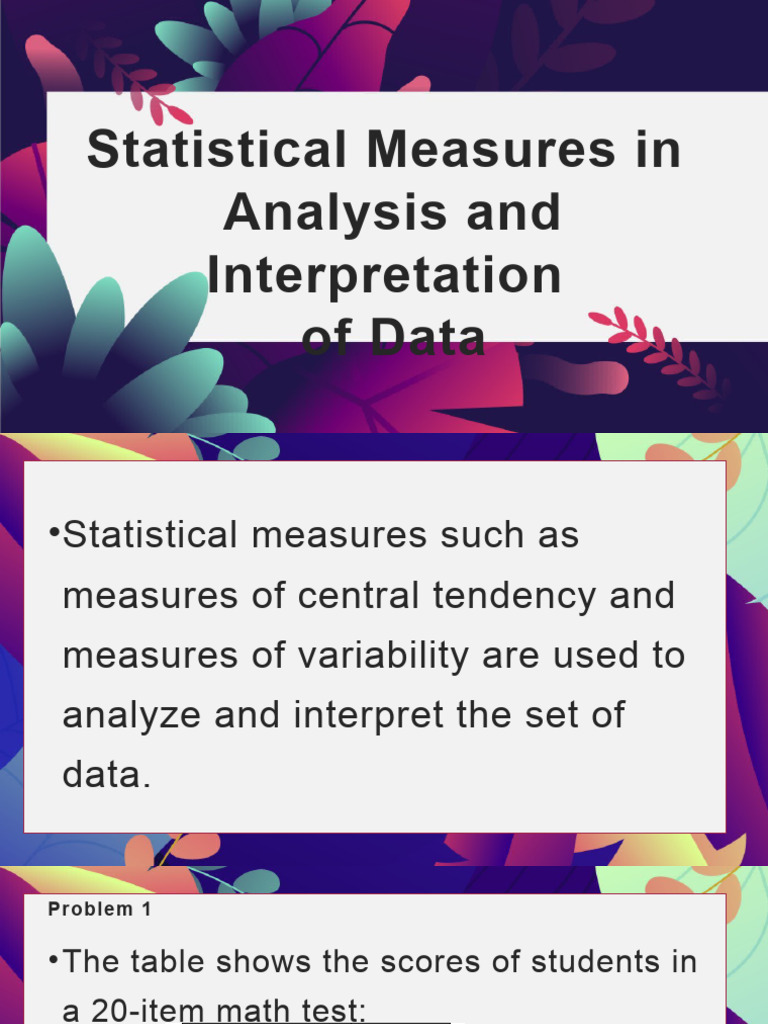 Statistical Measures in | PDF | Statistics | Mean