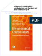 (Download PDF) Environmental Contaminants Measurement Modelling and Control 1St Edition Tarun Gupta Online Ebook All Chapter PDF