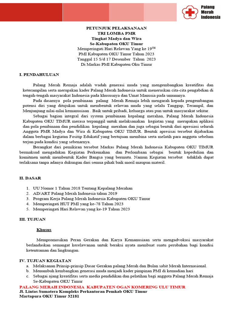 Tri Lomba PMR OKU Timur 2023 | PDF