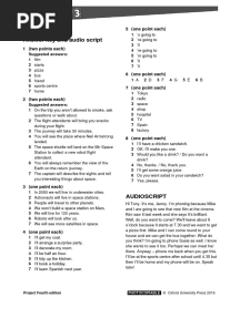 Project - 3 Unit 2 Answer Key and Audio Script