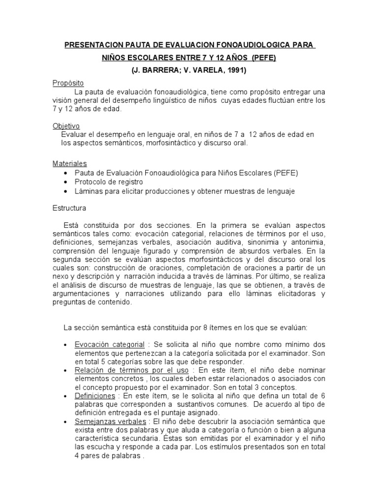 PEFE | PDF | Oración (Lingüística) | Palabra