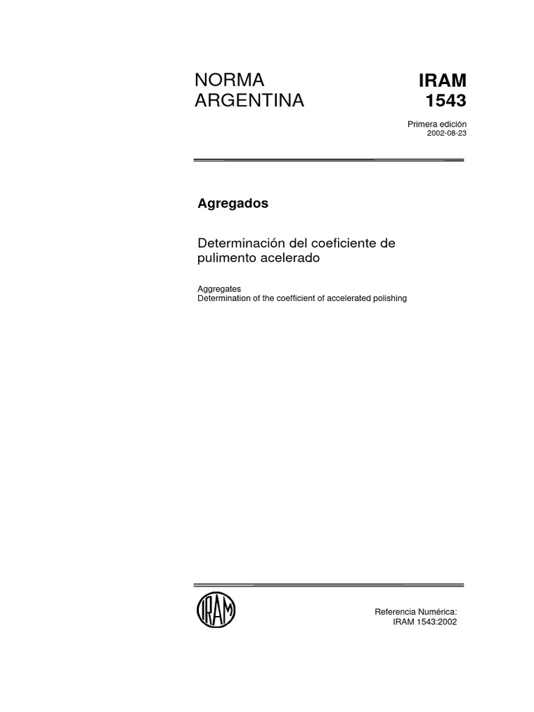 Coeficiente de Pulimento Acelerado IRAM | PDF | Fricción | Eje