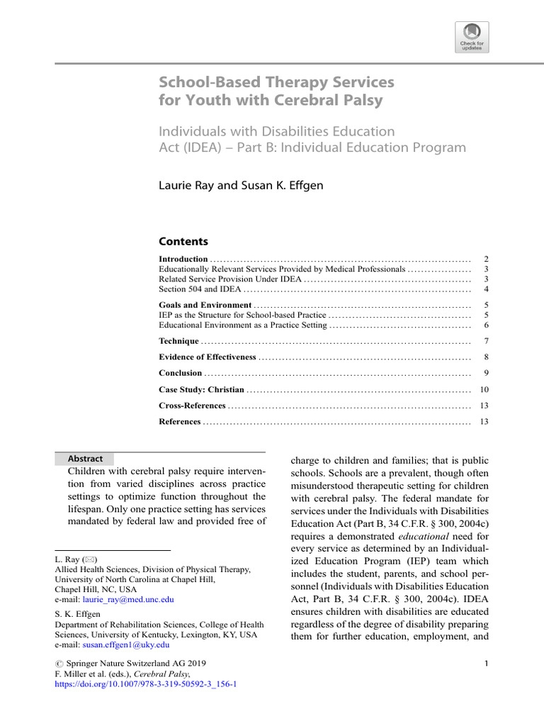 School based therapy services for youth with cerebral palsy pdf