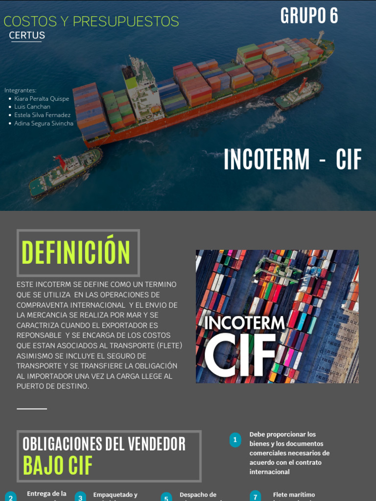 Incoterm CIF: Transporte y Seguro Marítimo | PDF | Derecho privado ...