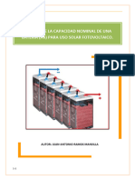 Cálculo de La Capacidad Nominal de Una Batería (Ah) para Uso Solar Fotovoltaico