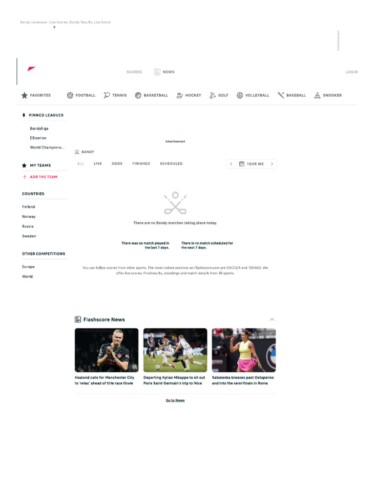 Live Bandy Scores - Livescore & Results | PDF