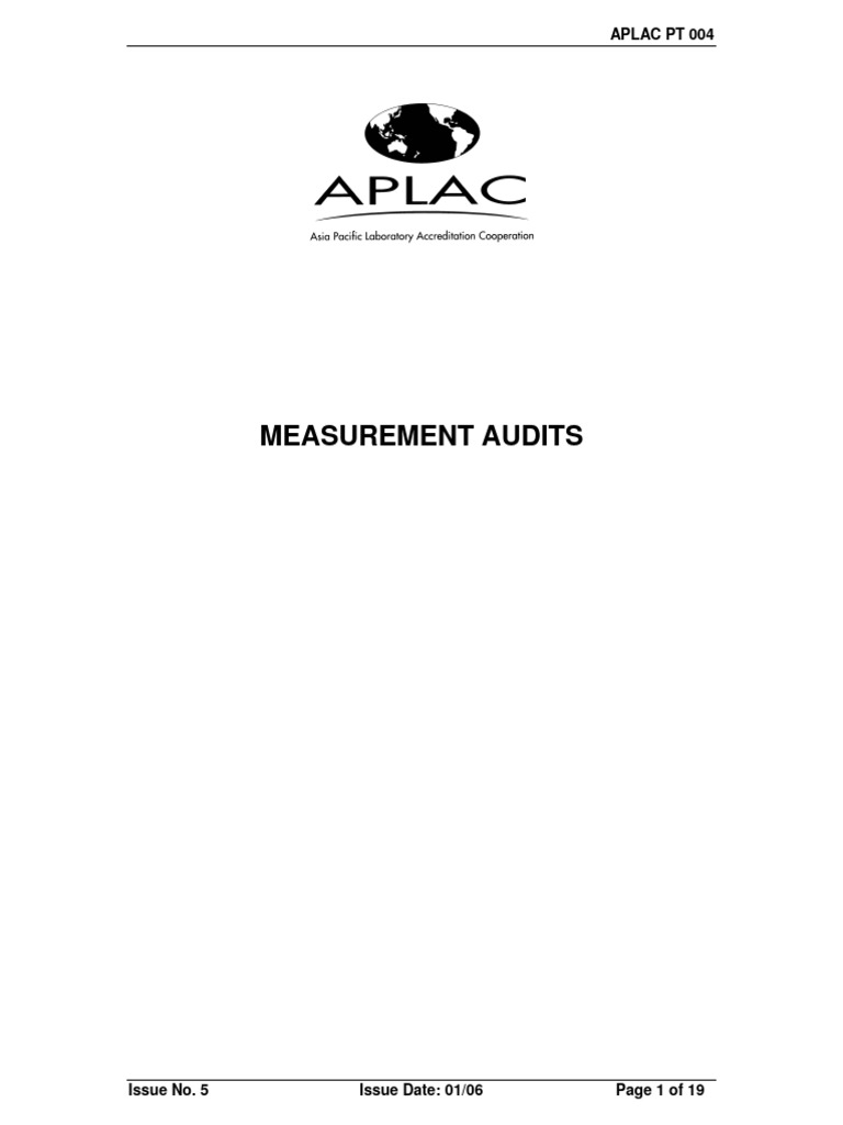 APLAC PT 004 Measurement Audits | PDF | Calibration | Measurement