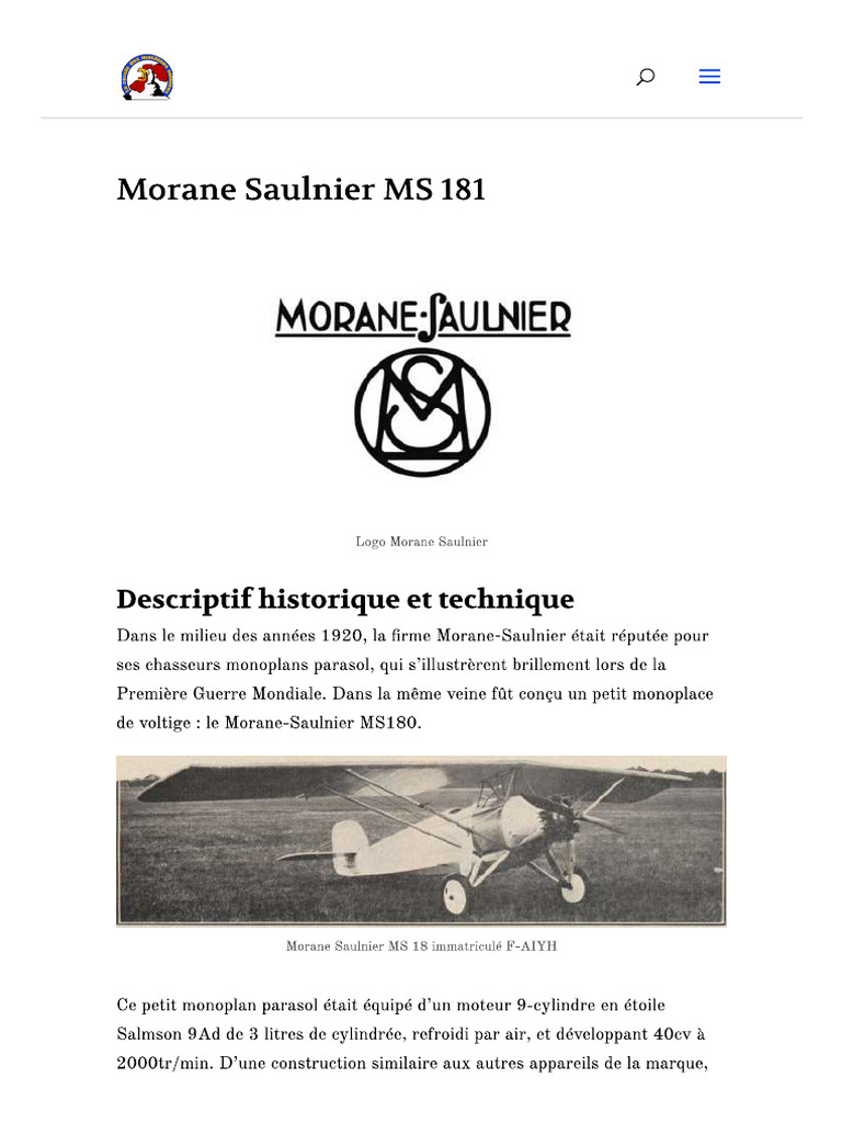Morane 181 CMV | PDF