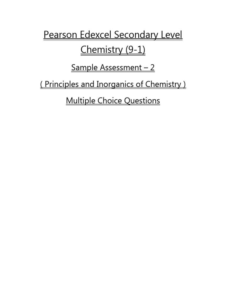 Principles and inorganics of chemistry sample assessment material pdf