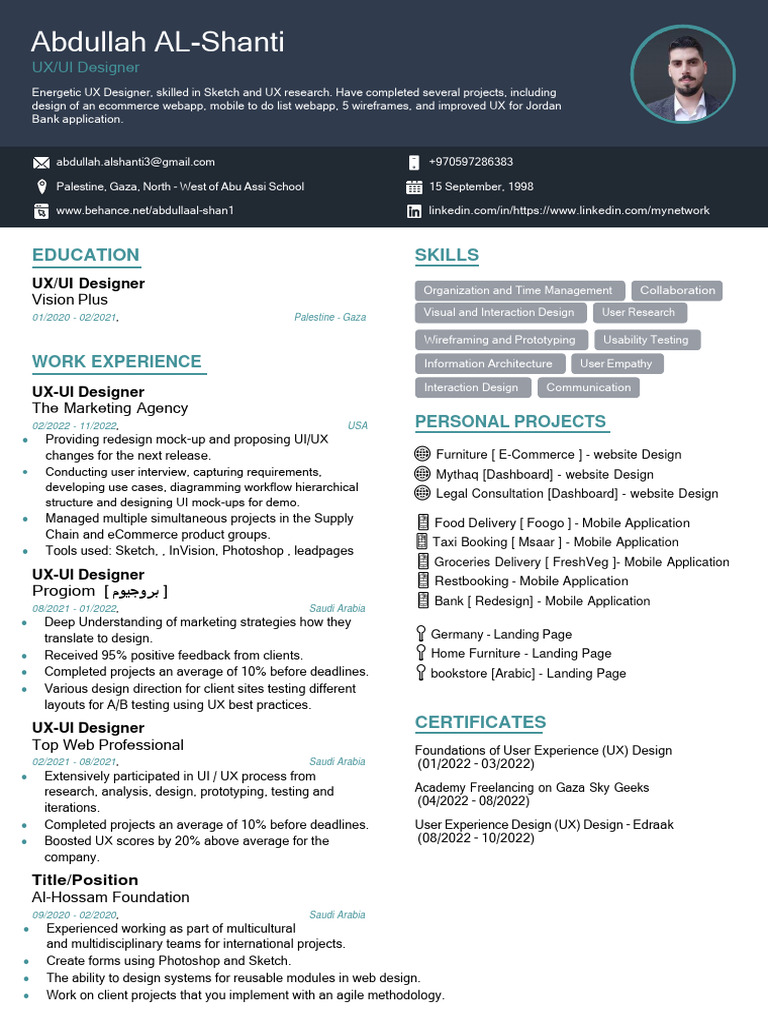 Abdullah's Resume | PDF | Design | Computing