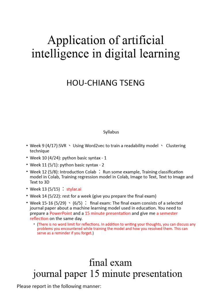 AI in Digital Learning Syllabus | PDF | Artificial Intelligence ...