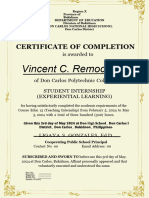 Teaching Internship Certificate BSED