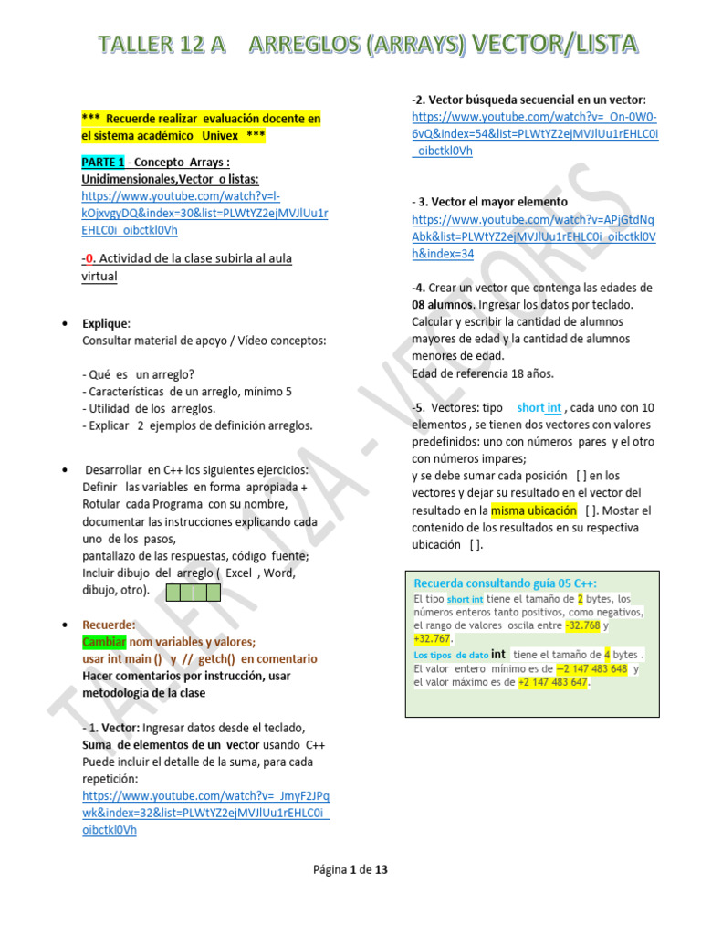 Ejercicios de Vectores en C++ | PDF | C ++ | Ciencias de la Computación