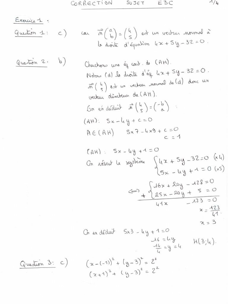 Corrigé E3C | PDF