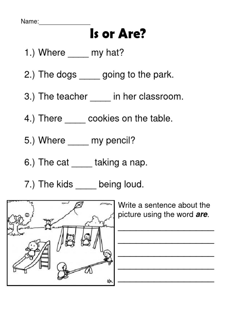 Is or Are? Practice Worksheet | PDF