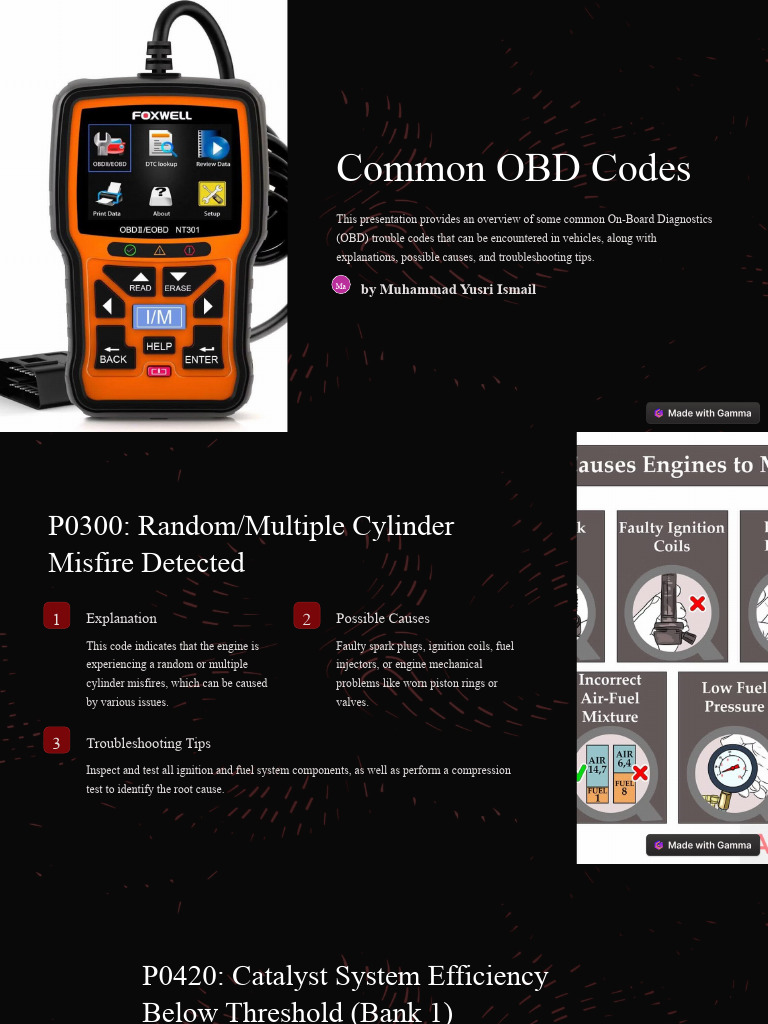 Common OBD Codes Explained | PDF | Reliability Engineering | Engineering