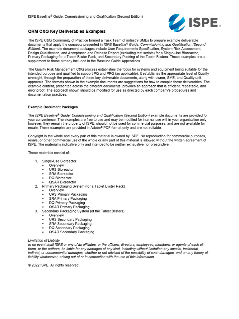 ISPE BGvol5 CQ2 ExampleDocs PDF Verification And Validation System