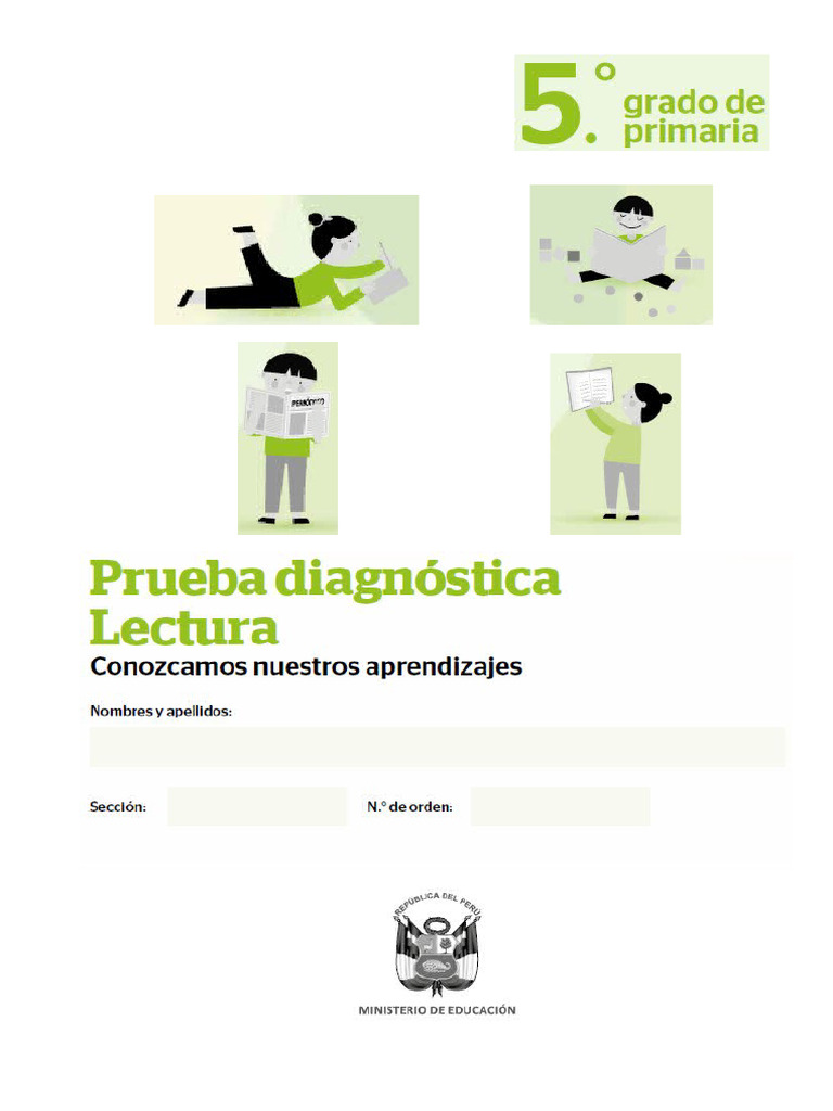 Carátula Prueba Diagnóstica Comunicación 5to Grado | PDF