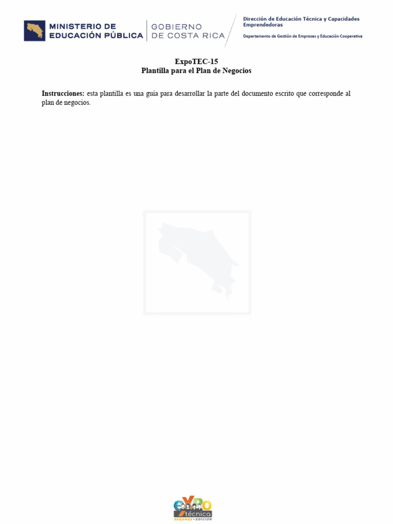 Plantilla para Plan de Negocios Emprendedor | PDF | Plan de negocios ...