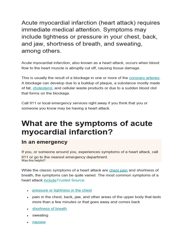 Acute Myocardial Infarction | Download Free PDF | Myocardial Infarction ...