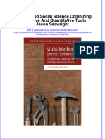 (Download PDF) Multi Method Social Science Combining Qualitative and Quantitative Tools Jason Seawright Online Ebook All Chapter PDF