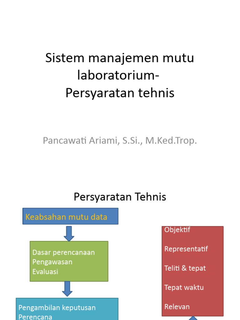 Persyaratan Mutu Laboratorium Terstandarisasi | PDF