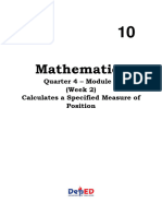 Math10 - Q4 - Week2 - Module2 - Calculates A Specified Measures of Position - For Reproduction