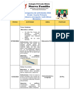 Cronograma Cuarto Primaria I Bimestre